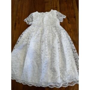 Vtg Party Dress White Dressy Lace Layered 80s Flower Girl First Communion 6 7